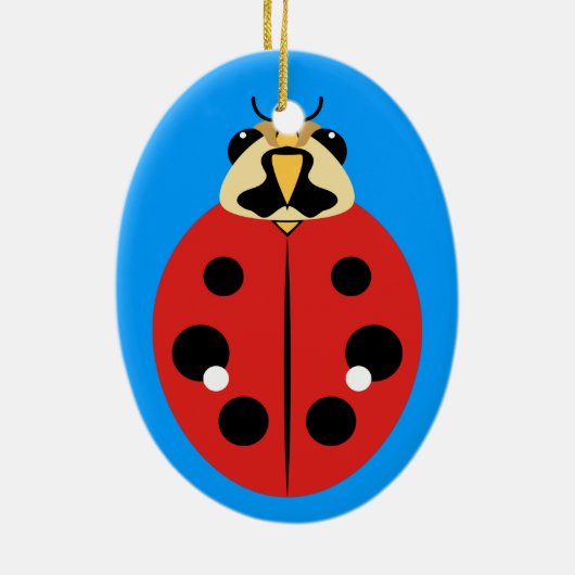 Ladybug Beetle Red Keramikornament (Hinten)