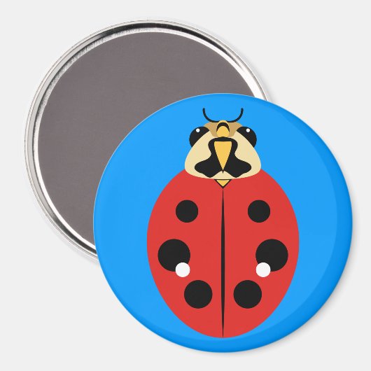Ladybug Beetle Red Magnet (Vorderseite/Rückseite)