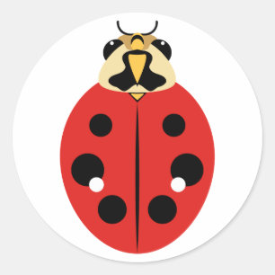 Ladybug Beetle Red Runder Aufkleber