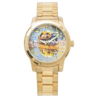 Ladybug bei Regen Armbanduhr