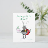 Ladybug bekommt gute Postkarte (Stehend Vorderseite)