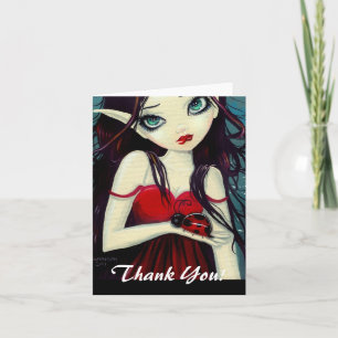 Ladybug Big-Eye Fairy Art Dankeskarte