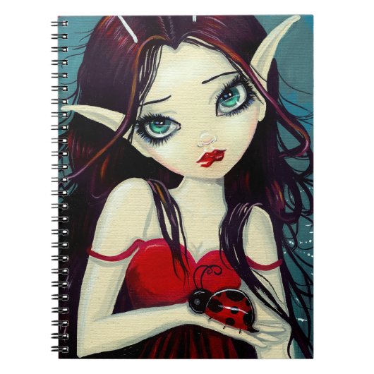 Ladybug Big-Eye Fairy Art Notizblock (Vorderseite)