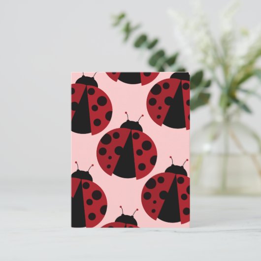 Ladybug-Bild Postkarte (Stehend Vorderseite)