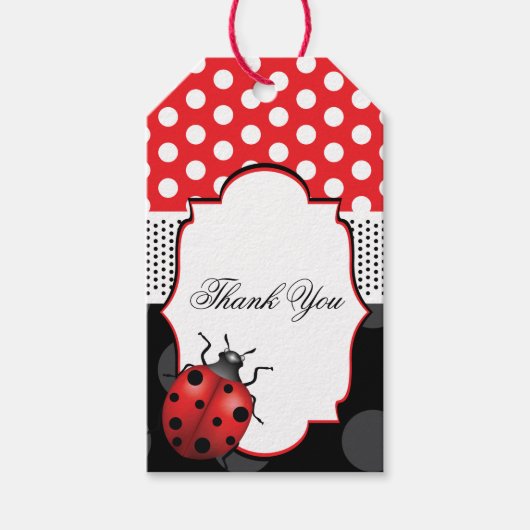 Ladybug Birthday Danke Geschenkanhänger (Vorderseite)
