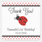 Ladybug Birthday Danke Stickers (Vorderseite)