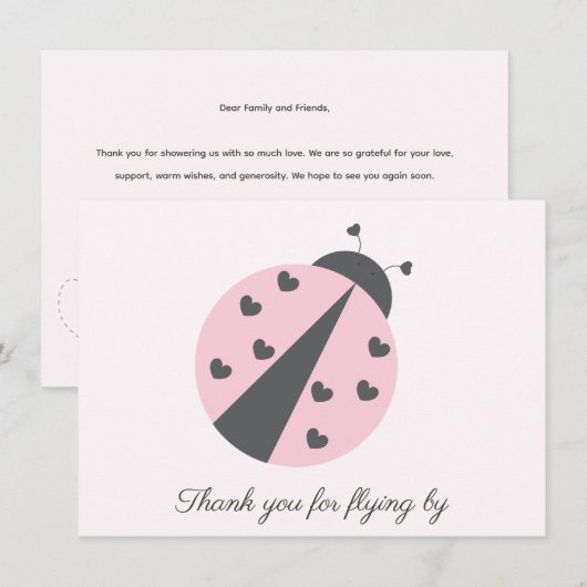 Ladybug Birthday Dankeschön Karte (Vorne/Hinten)