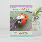 Ladybug Birthday Einladung (Stehend Vorderseite)