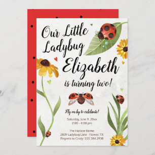 Ladybug Birthday Einladung