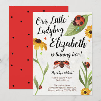 Ladybug Birthday Einladung