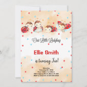 Ladybug Birthday Einladung (Vorderseite)