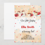 Ladybug Birthday Einladung (Vorne/Hinten)