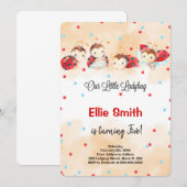 Ladybug Birthday Einladung (Vorne/Hinten)