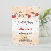 Ladybug Birthday Einladung (Stehend Vorderseite)