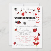 Ladybug Birthday Einladung (Vorderseite)