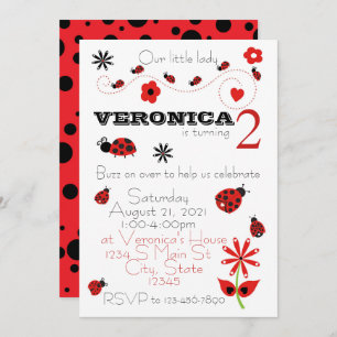 Ladybug Birthday Einladung