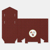 Ladybug Birthday Favor Box - Polka Dot Geschenkschachtel (Ungefaltet)