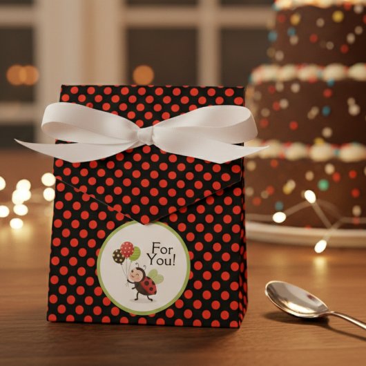 Ladybug Birthday Favor Box - Polka Dot Geschenkschachtel