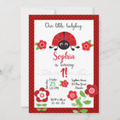 Ladybug Birthday Invitation, Ladybug Invitation, Einladung (Vorderseite)