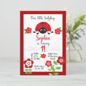 Ladybug Birthday Invitation, Ladybug Invitation, Einladung (Stehend Vorderseite)