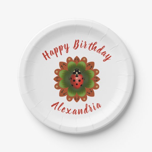 Ladybug Birthday Pappteller (Vorderseite)