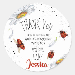Ladybug Birthday Party danke Runder Aufkleber