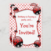 Ladybug Birthday Party Einladung (Vorne/Hinten)