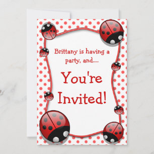 Ladybug Birthday Party Einladung