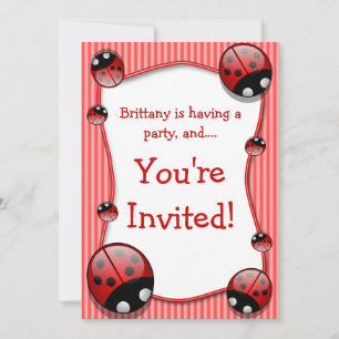 Ladybug Birthday Party Einladung