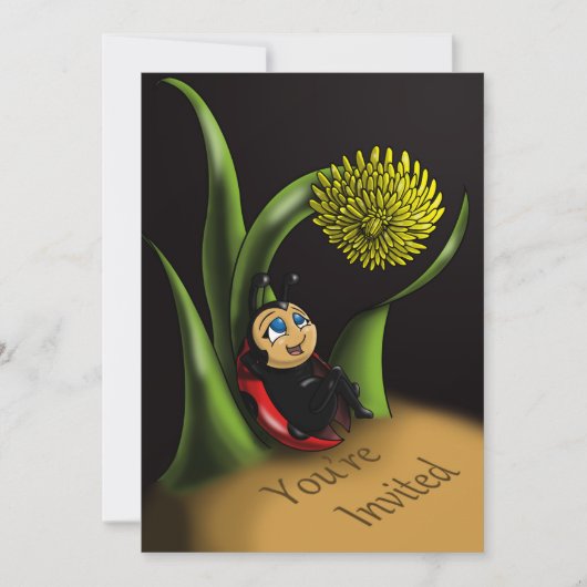 Ladybug Birthday Party Einladung (Vorderseite)