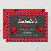 Ladybug Birthday Party Einladung (Vorne/Hinten)