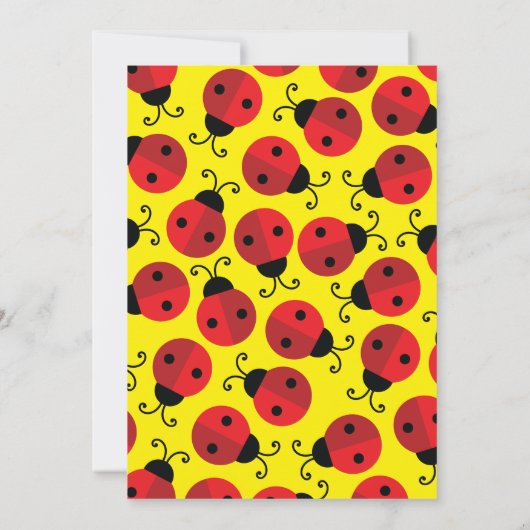 Ladybug Birthday Party Einladung (Rückseite)