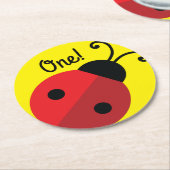 Ladybug Birthday Party Runder Pappuntersetzer (Angewinkelt)