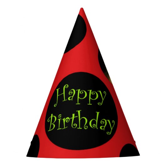 Ladybug Birthday Partyhütchen (Vorderseite)