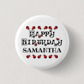 Ladybug Birthday Personalisiert Button (Vorderseite)