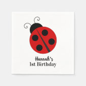 Ladybug Birthday Personalisiert Serviette (Vorderseite)