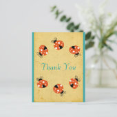 Ladybug Birthday Vielen Dank Postkarte (Stehend Vorderseite)