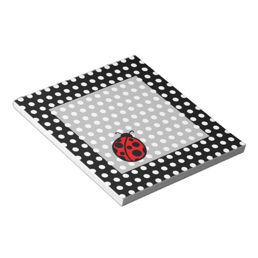 Ladybug Black Polka Dot Notepad Notizblock (angewinkelt)