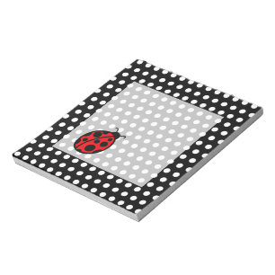 Ladybug Black Polka Dot Notepad Notizblock