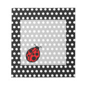 Ladybug Black Polka Dot Notepad Notizblock (Vorderseite)