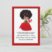 Ladybug Black Princess Fairy Tale Birthday Party Einladung (Stehend Vorderseite)
