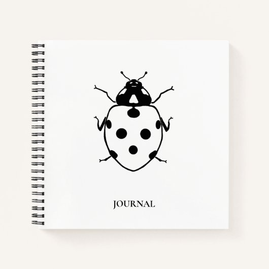Ladybug Black + White Journal 8.5" X 8'5" Notizblock (Vorderseite)