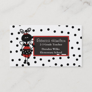 Ladybug Blackboard Teacher's Business Card Terminkarte