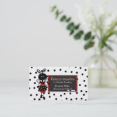 Ladybug Blackboard Teacher's Business Card Terminkarte (Stehend Vorderseite)