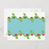 Ladybug Blue Background No Text Postkarte (Vorne/Hinten)