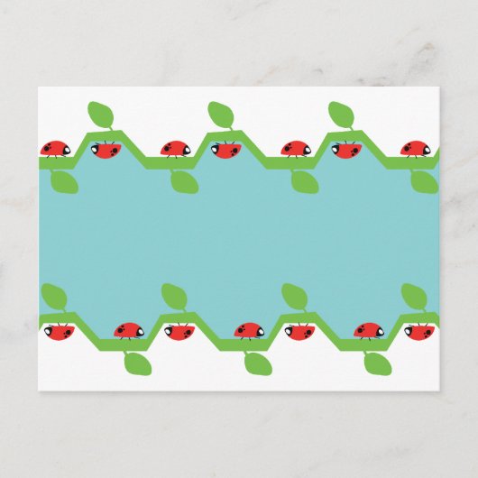 Ladybug Blue Background No Text Postkarte (Vorderseite)