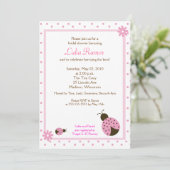 Ladybug Blume Dot 12x18 Einladung (Stehend Vorderseite)