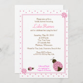 Ladybug Blume Dot 12x18 Einladung (Vorne/Hinten)