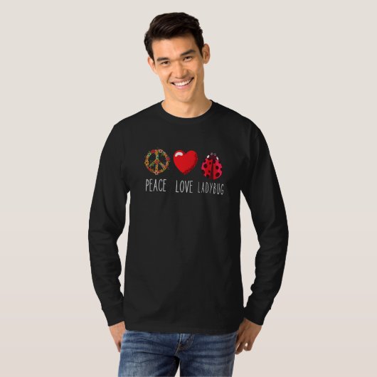 Ladybug Blume Herz Liebe Frieden Ladybug Ladybug T-Shirt (Vorne ganz)
