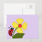 Ladybug-Blume Postkarte (Vorne/Hinten)